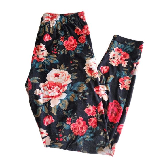 Sweetlegs Blushing Beauty floral leggings O/S 6-14 - Picture 2 of 9